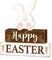 Happy Easter Bunny Table Sign Decorations, Easter Wooden Block Tabletop Centerpiece Signs, Rustic Farmhouse Spring Bunny Holiday Decorations for Tiered Tray Home Decor 3 Layered